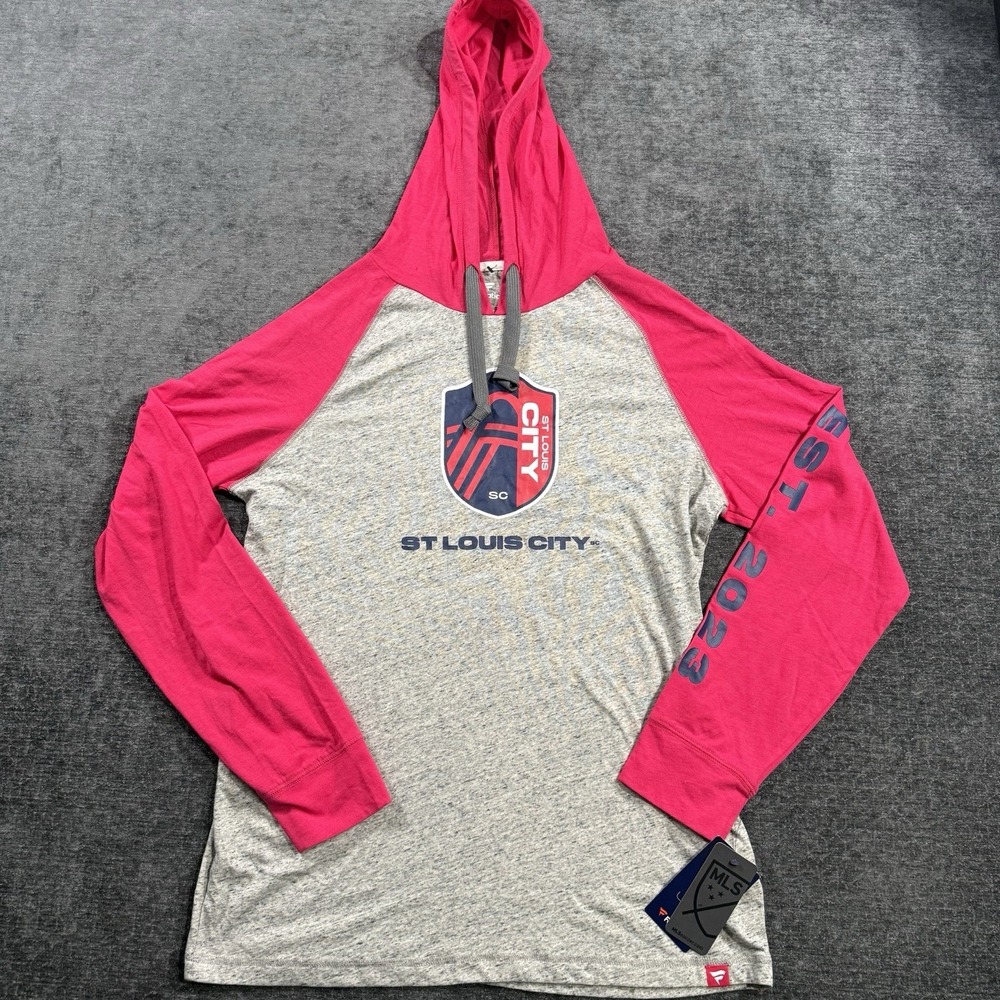 St Louis City SC Fanatics Deflection Raglan Pullover Hoodie Gray Men's Large NWT